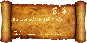 Borovnyák Hágár névjegykártya